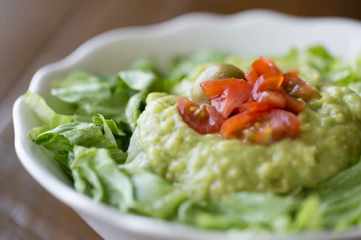 Candlelite Inn's Homemade Guacamole Salad- Close Up