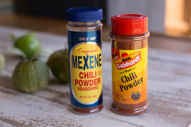 Texas chili powders, Mexene and Gebhardt's side by side comparison. 