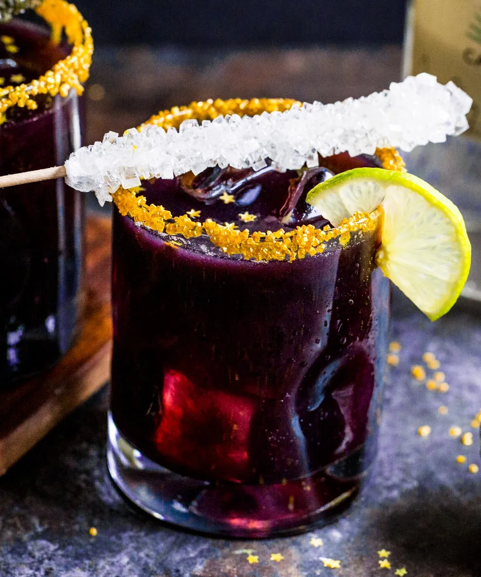 A black margarita - Texas style, closeup