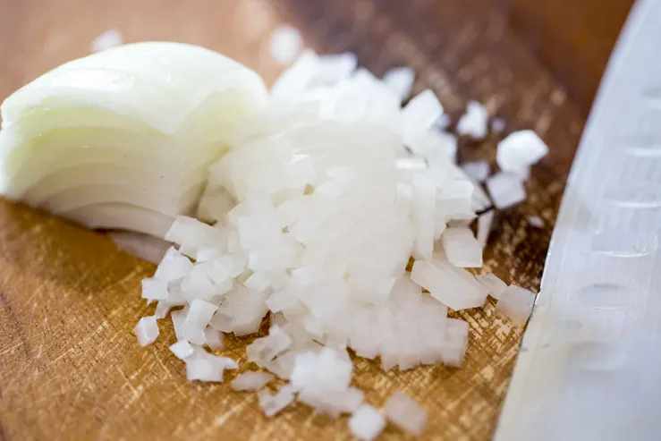 Freshly diced white onion