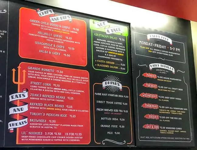 Torchy's Taco's photo of the menu