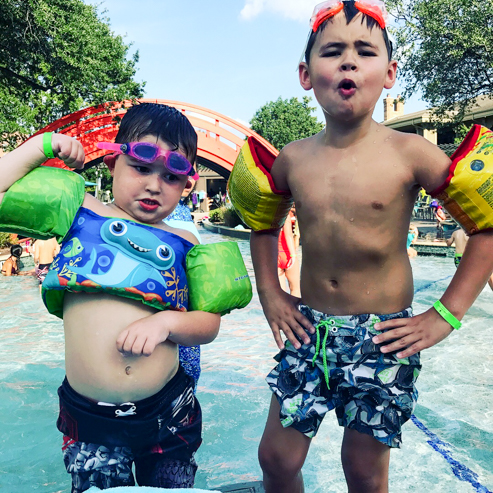 My kids Gabe and Micah posing at the pool!