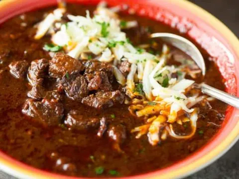 A bowl of Texas brisket chili