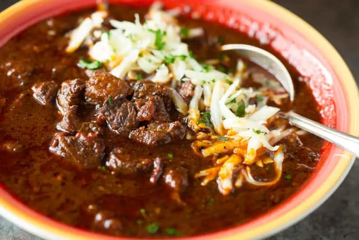 A bowl of Texas brisket chili