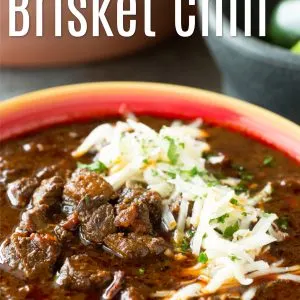 Classic bowl of Texas red brisket chili