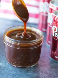 Dr. Pepper Barbecue Sauce drizzled in a bowl