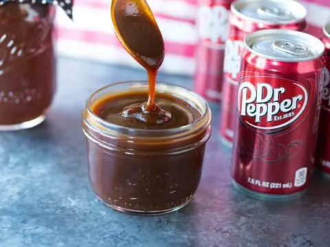 Dr. Pepper Barbecue Sauce drizzled in a bowl
