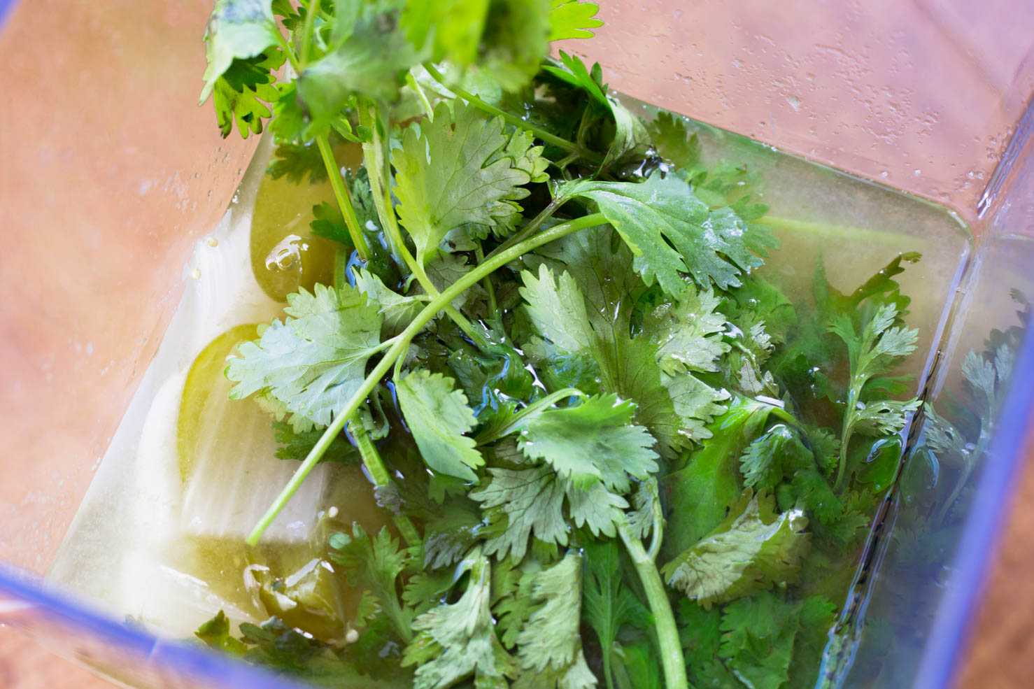 Salsa Verde Ingredients going in the blender 