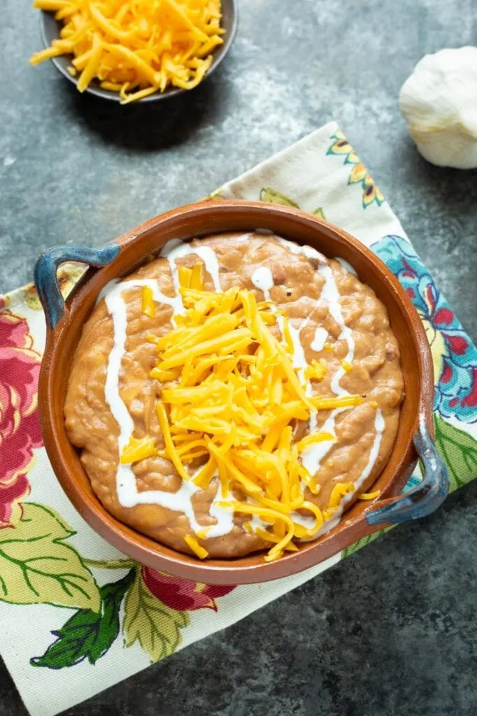 Cheesy refried beans
