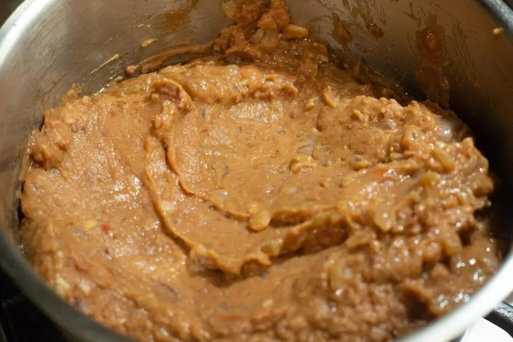 Refried Beans in a pot