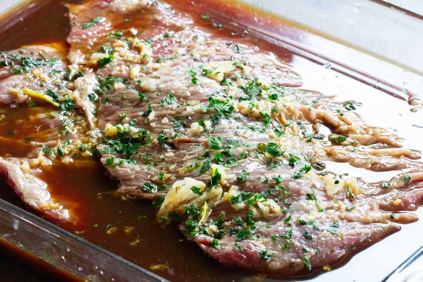 Marinating sale fajita meat