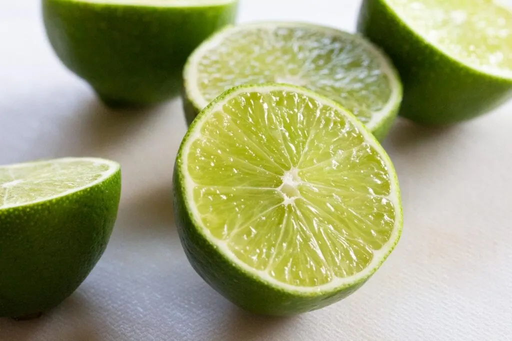 Freshly sliced limes ready for the steak fajita marinade