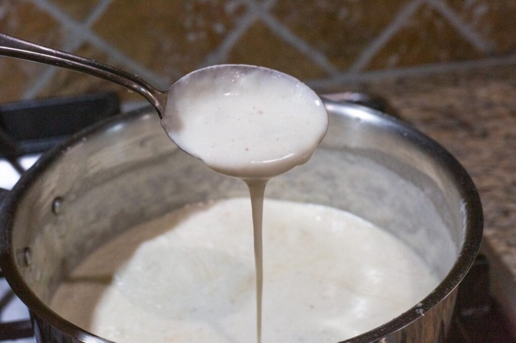 Monterey Jack Cream Sauce for Spinach Enchiladas - completed