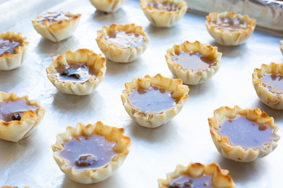 Apple Butter Tarts- on a cookie sheet preparing to bake 