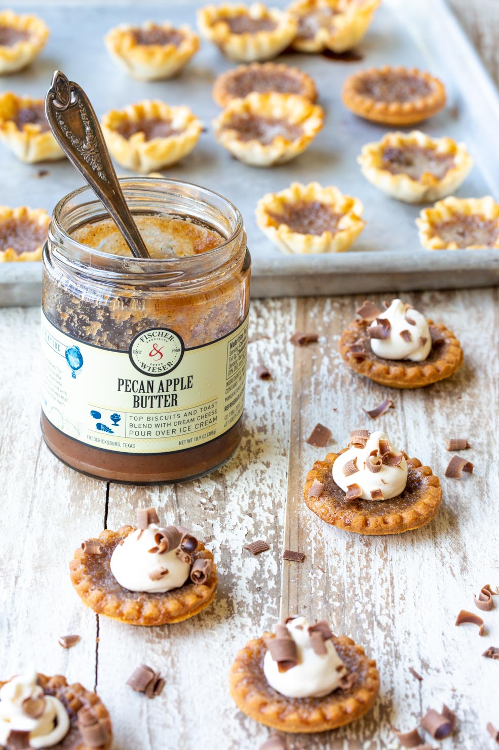 Pecan Apple Butter Tarts Recipe - Completed and decorated tarts