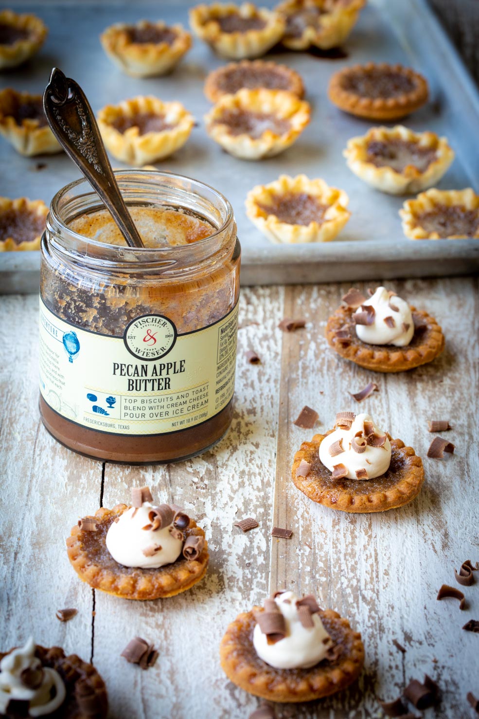 Pecan Apple Butter Tarts On a Cookie Sheet