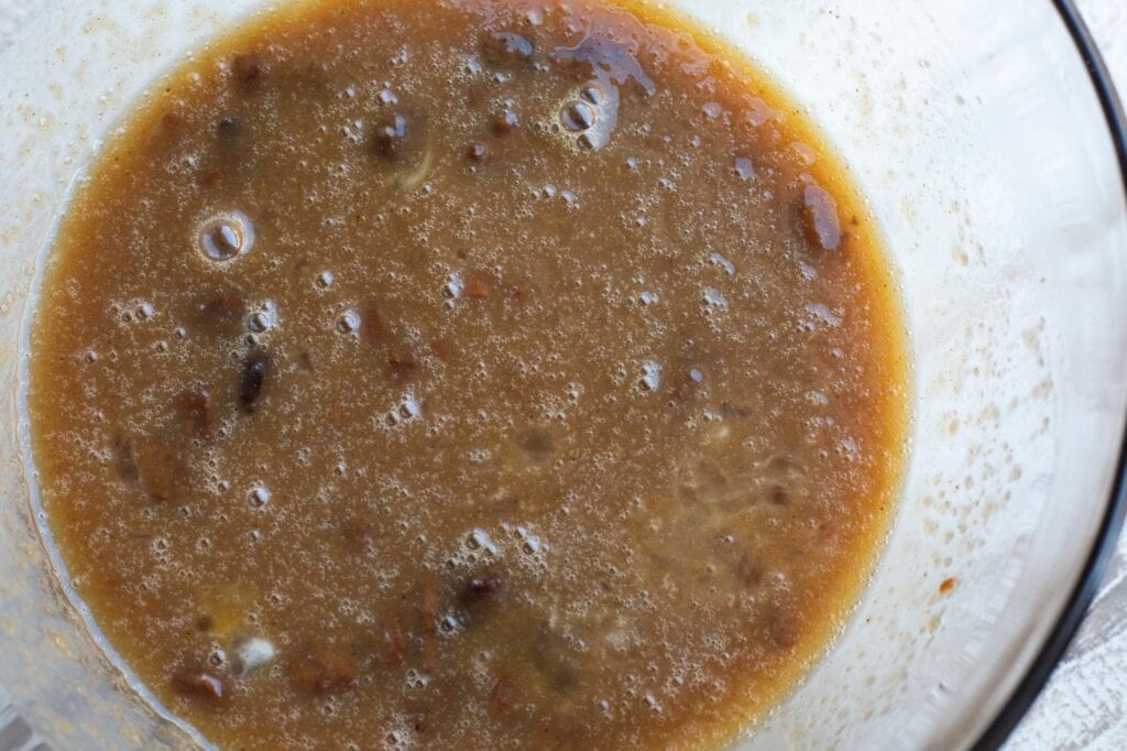 The Pecan Apple Butter Tart Batter in a bowl 