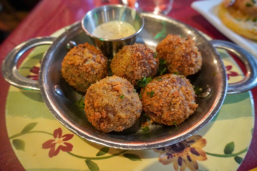 Jacques Imo's cheese stuffed boudin balls