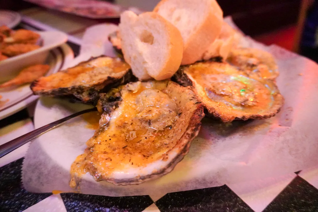 Delicious chargrilled oysters from Acme Oyster House in the French Quarter