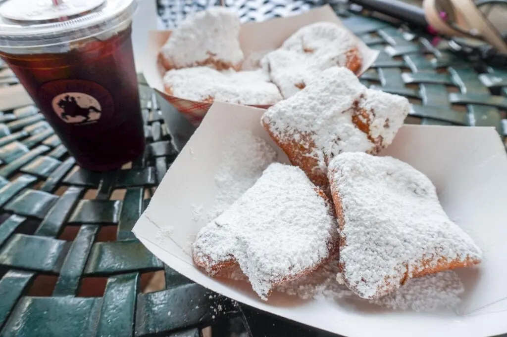 Beignets and Chicory Coffee at Cafe Beignet in the French Quarter