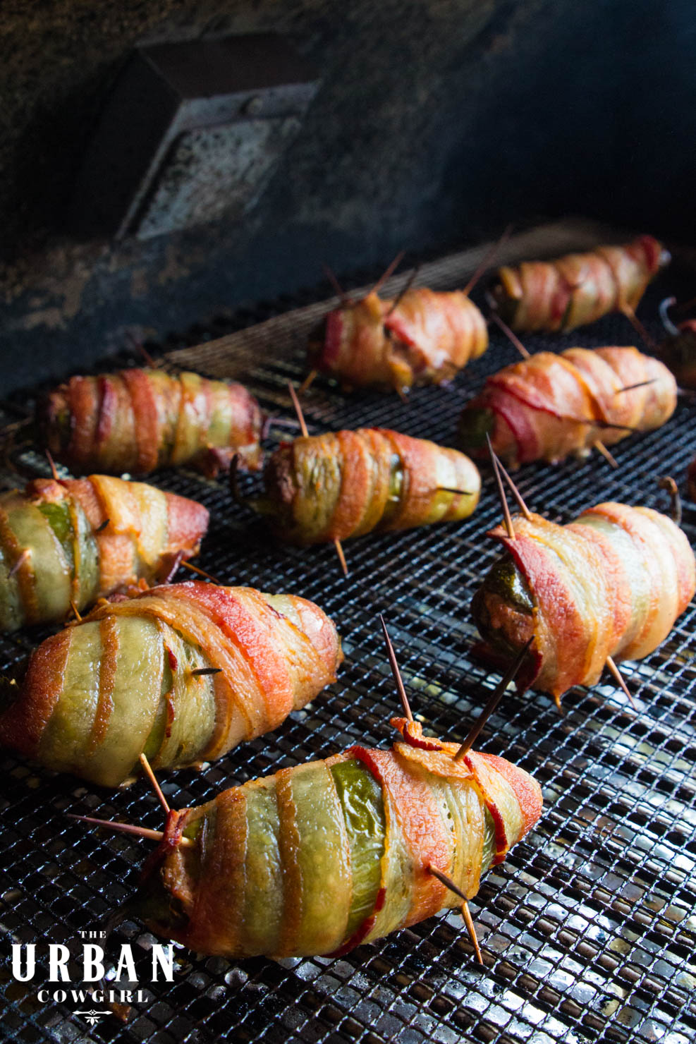 Texas Twinkies smoking on the barbecue smoker 