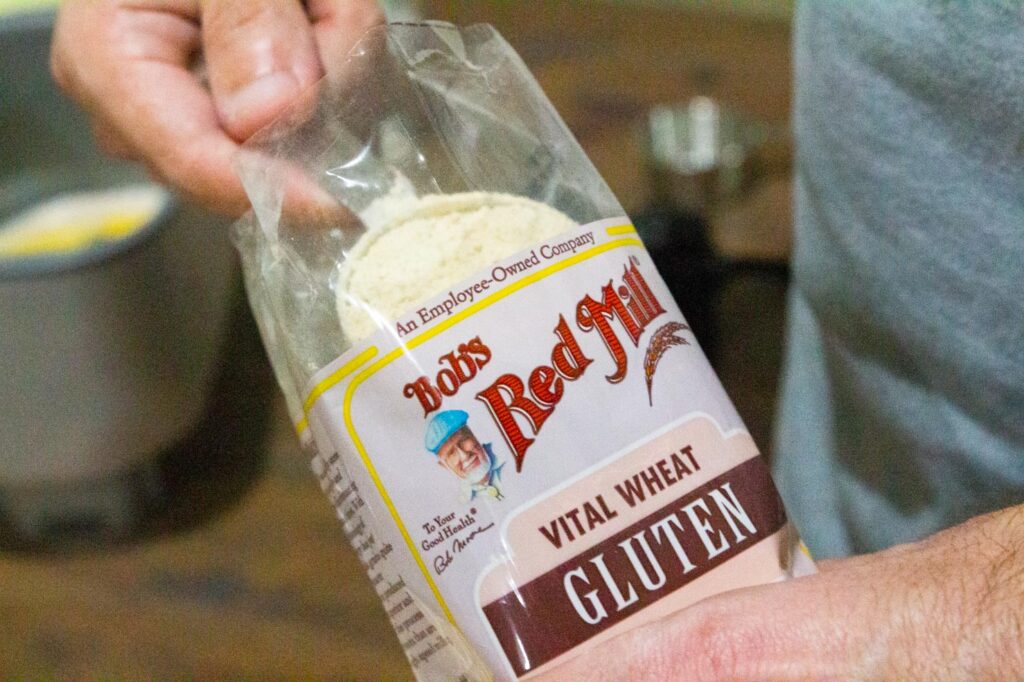 Bob's Red Mill Vital Wheat Gluten being scooped out