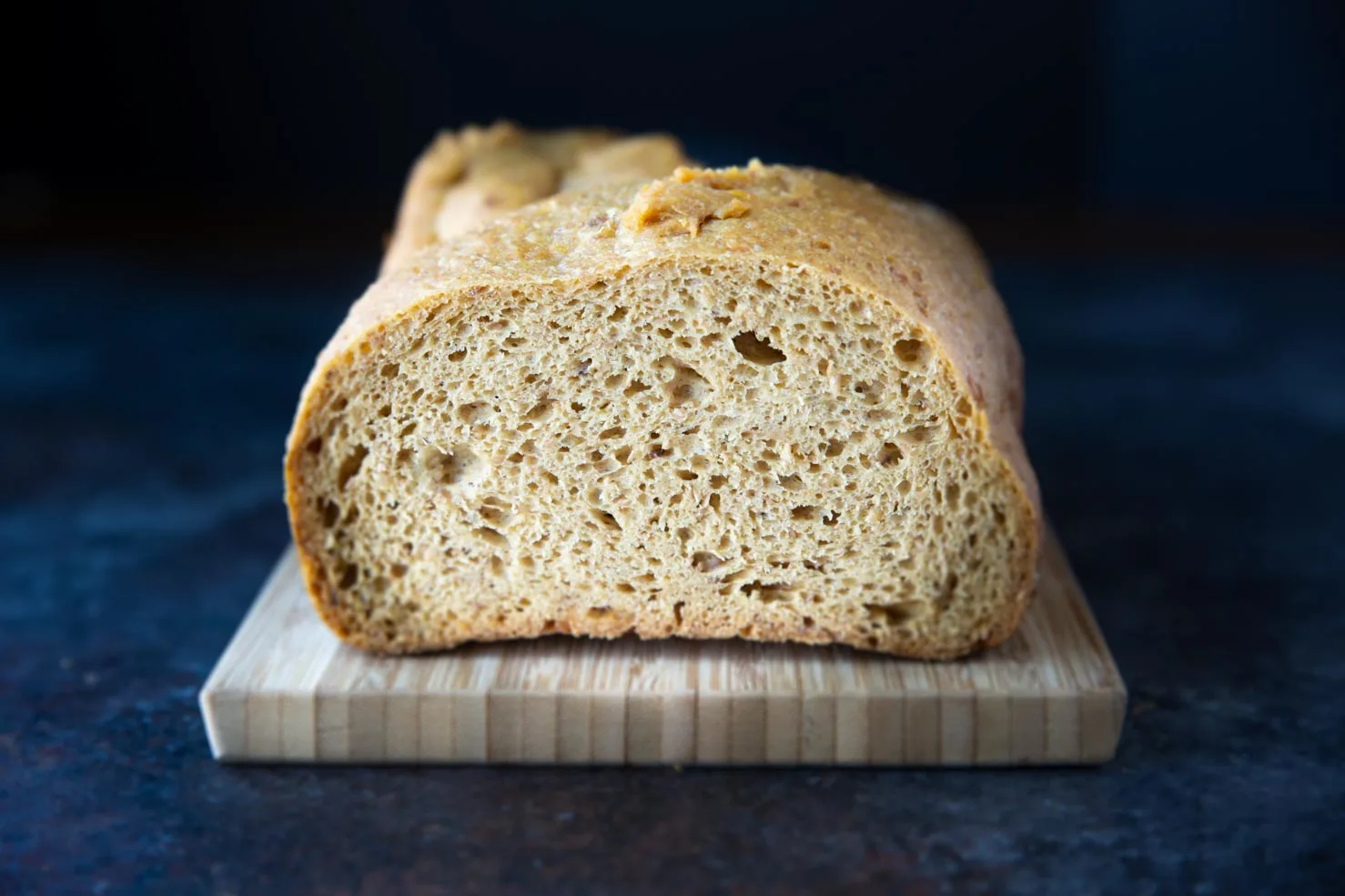 A photo of the whole loaf of low carb bread