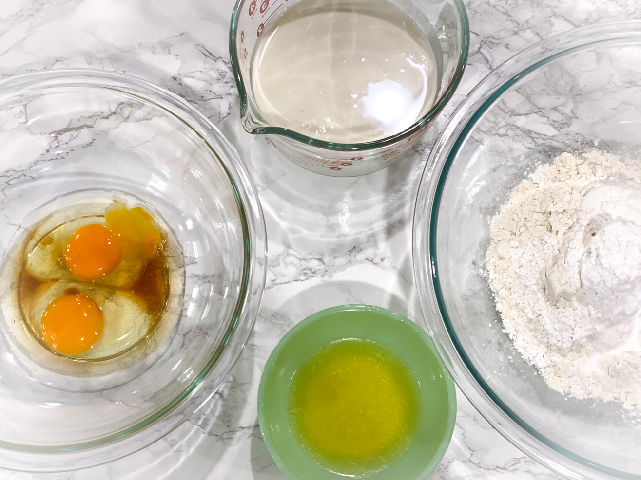 Ingredients for the churro waffle recipe