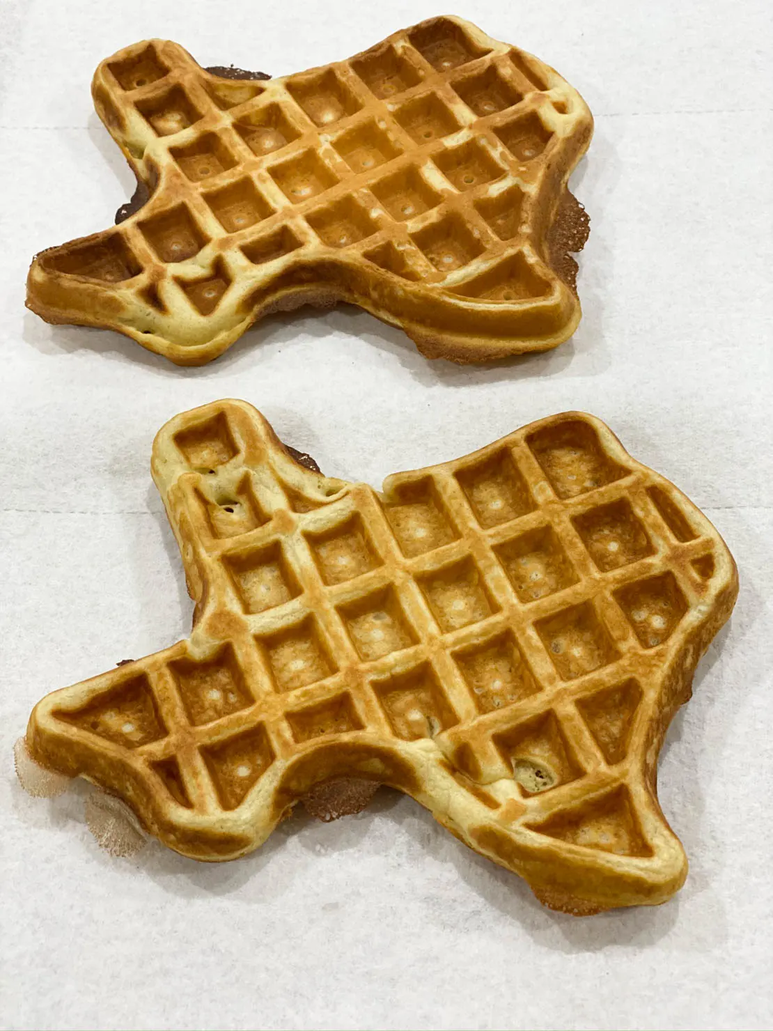 Churro Waffles - Texas style, completed and waiting to be fried 