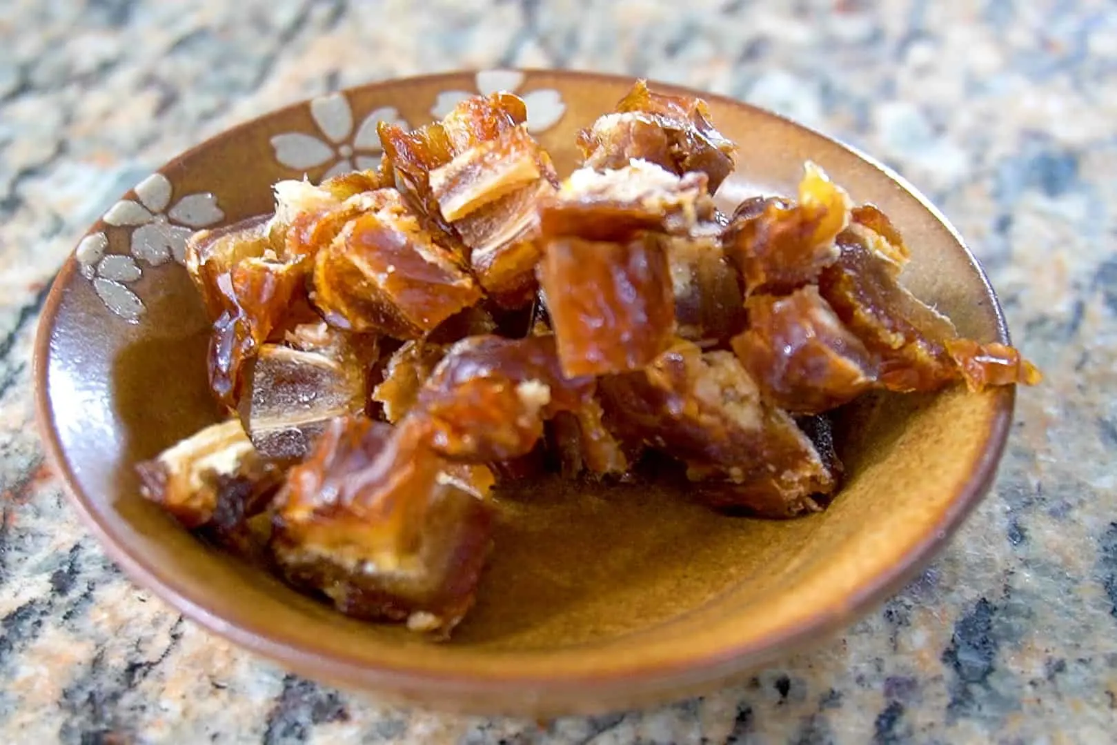 Chopped dates in a bowl