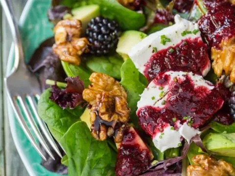 Texas Farmer’s Salad with Blackberry Lavender Vinaigrette