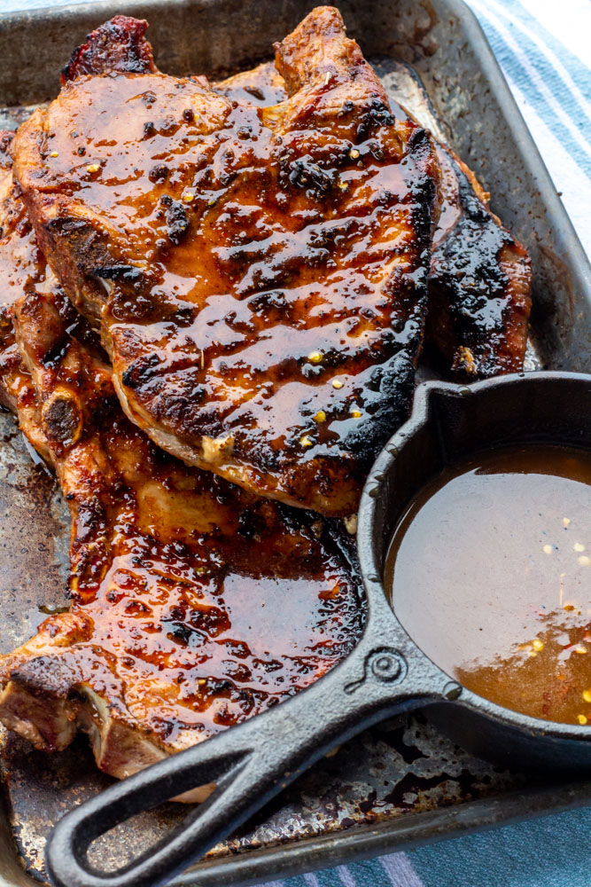 Juicy Grilled Pork Chops with Hot Honey