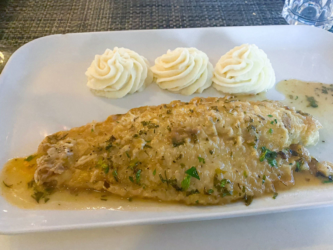 A sole and lemon dish at a local trattoria.