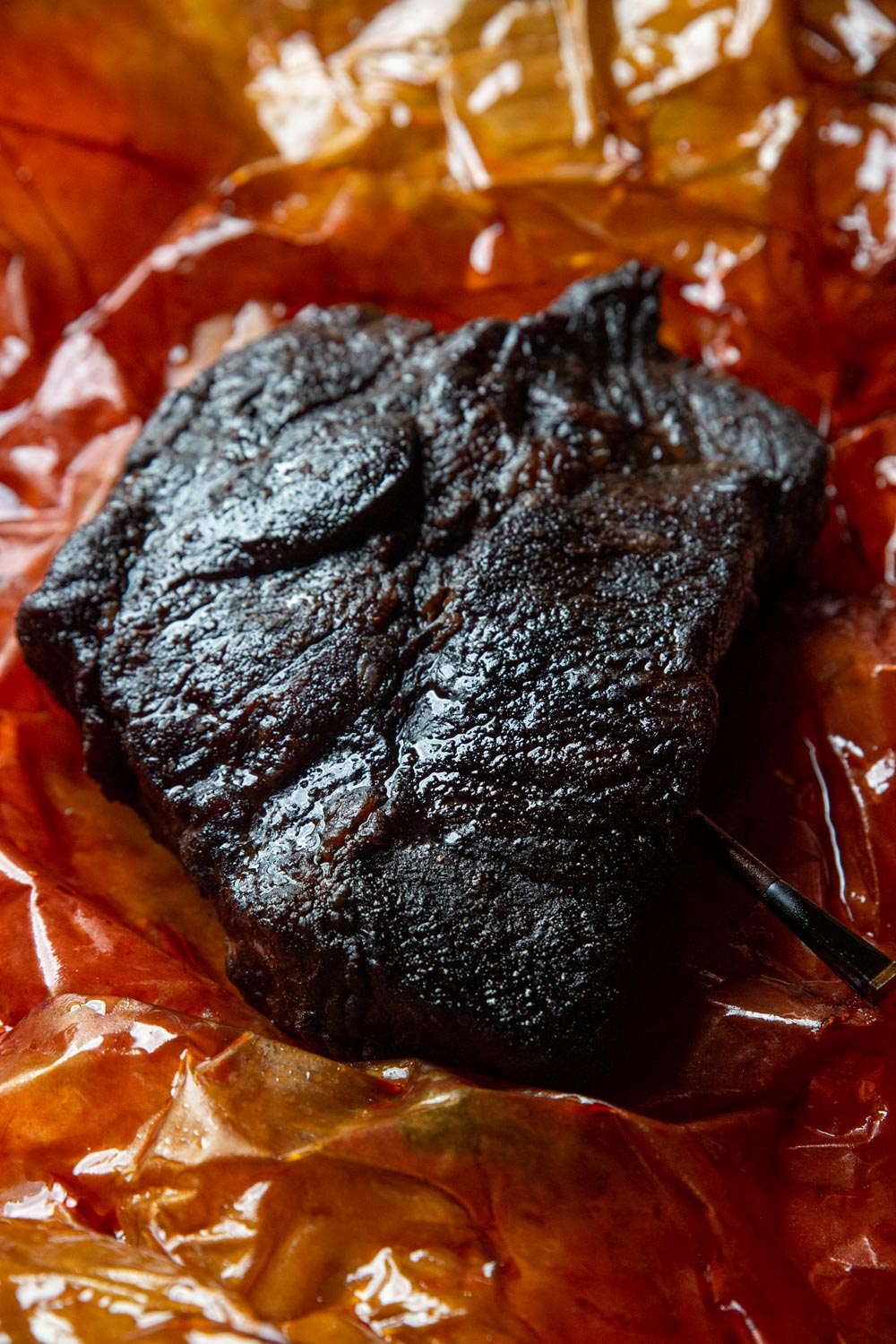 Juicy Smoked Chuck Roast just unwrapped from the smoker