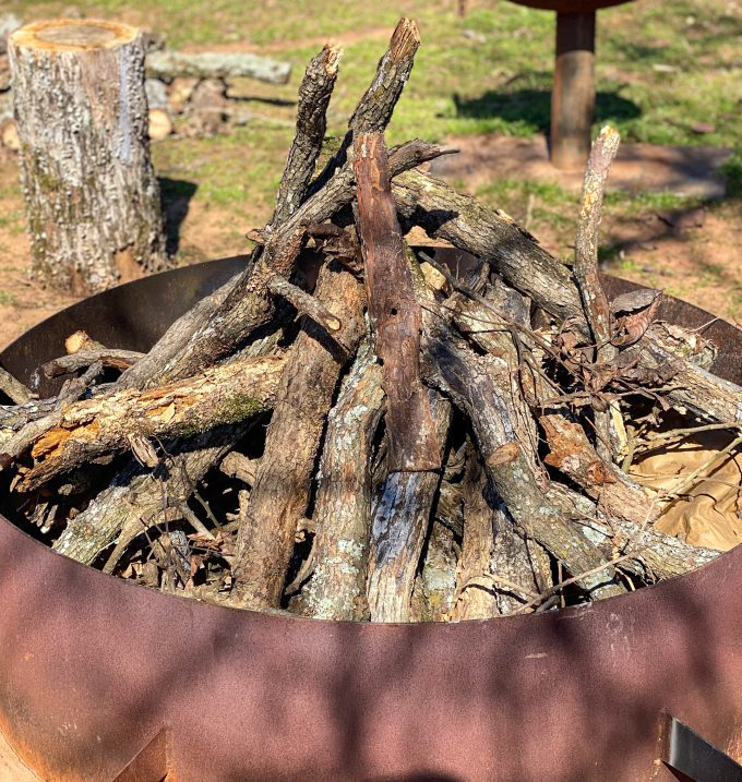 A large wood pile in the Piney Woods of Texas.