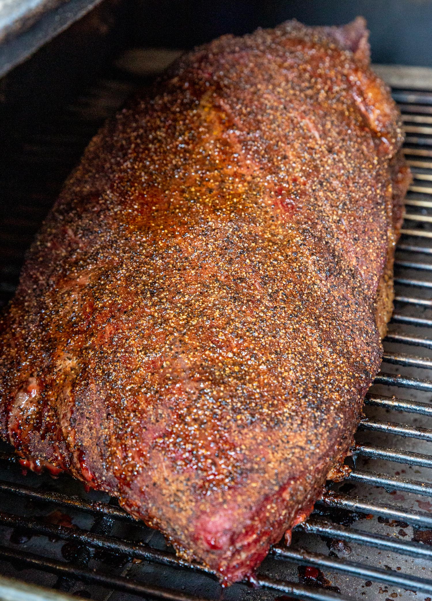 Brisket on the barbecue smoker