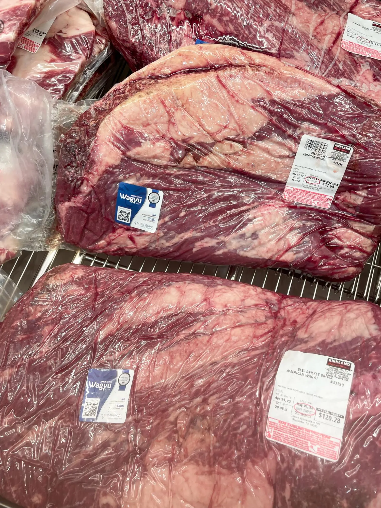 wagyu briskets at the grocery store
