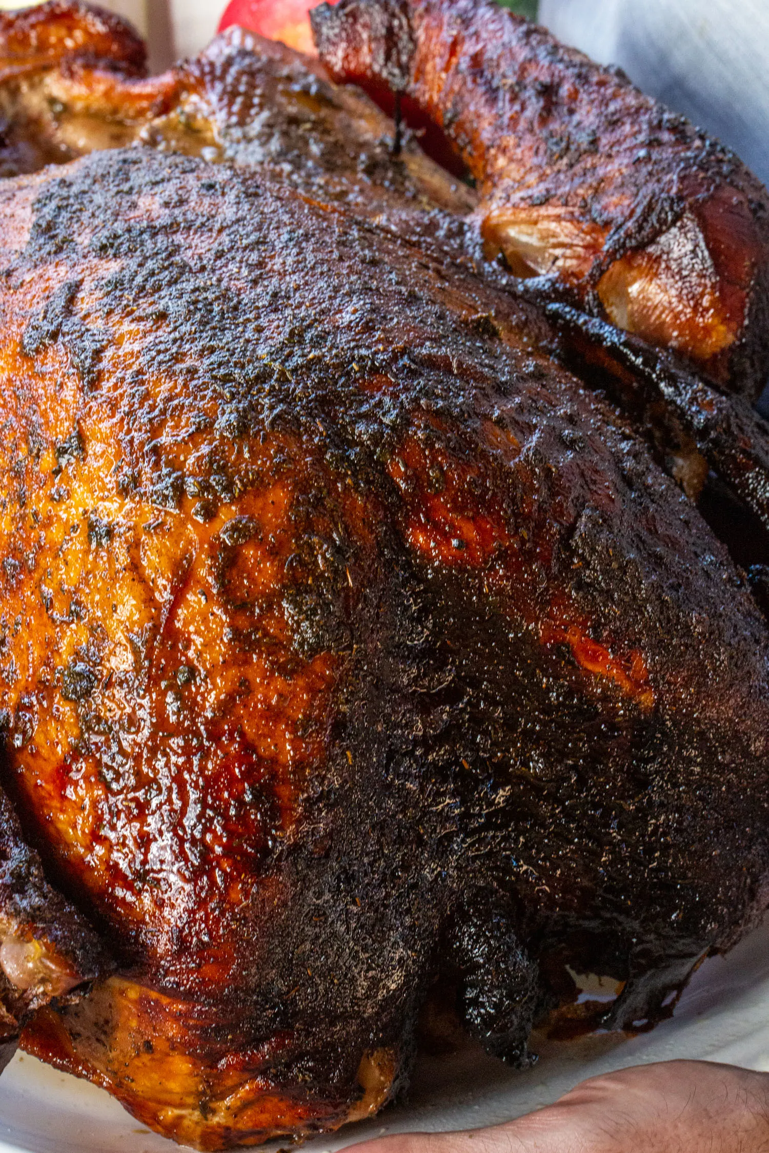 close up of smoked turkey breast