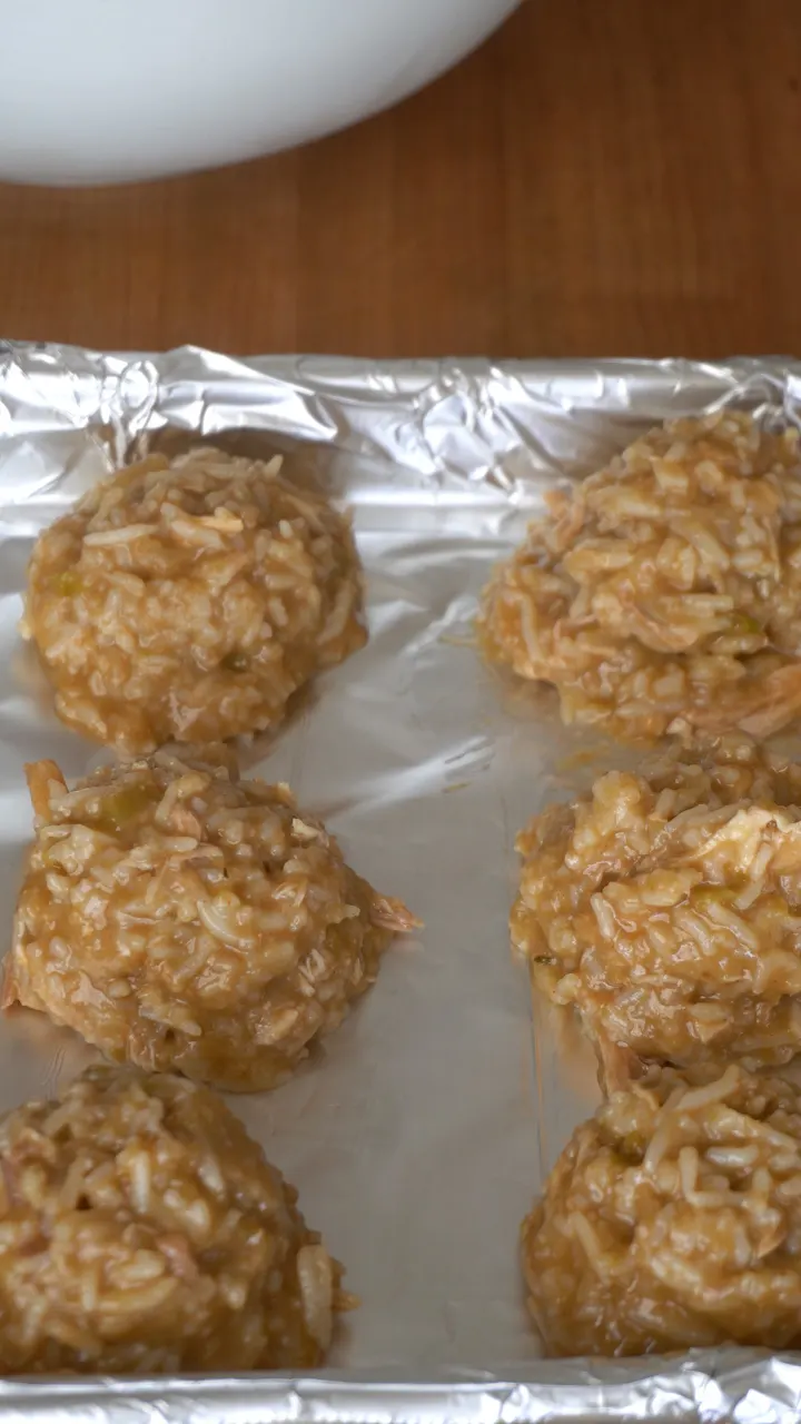 gumbo balls form into small patties and frozen