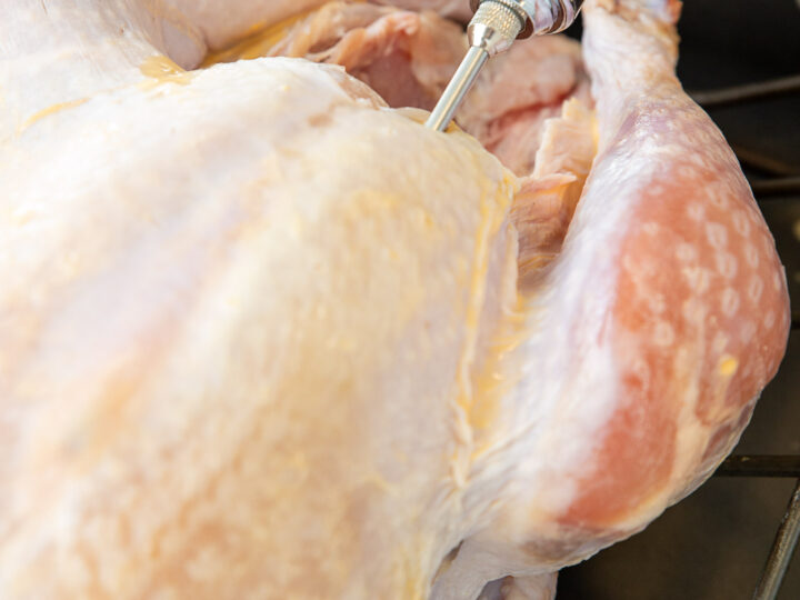 a turkey breast being injected